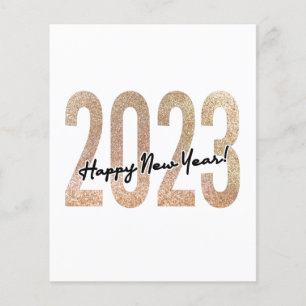2023 glückliches neues Jahr mit goldenem Glitterte Flyer