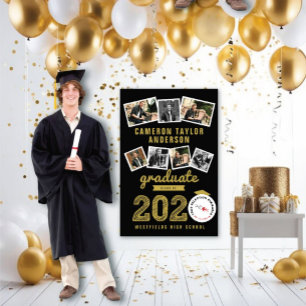 2023 Gold Sketch Grad 7 Foto Collage Abschluss Poster