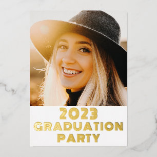 2023 Graduation Party 2 Foto Gold Foil Einladung