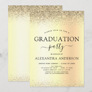 2023 Graduation Party Glitzer Gold Black Einladung
