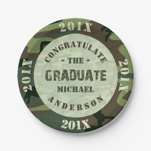 2023 Graduation Party - individuelle Camouflage Pappteller (Vorderseite)