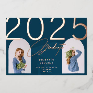2023 Graduierte elegante minimalistische Zoll 2 Fo Folieneinladung