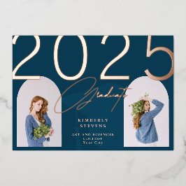 2023 Graduierte elegante minimalistische Zoll 2 Fo Folieneinladung