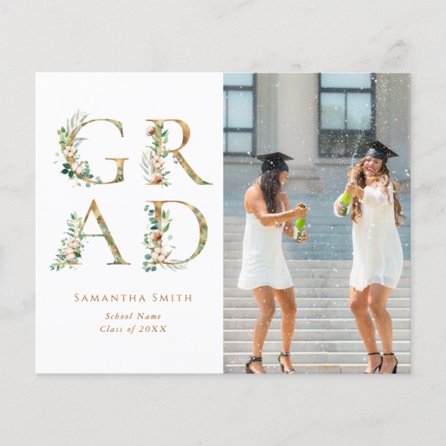 2023 HAUSHALT Gold Floral Moderne Grad Einladung (Vorderseite)