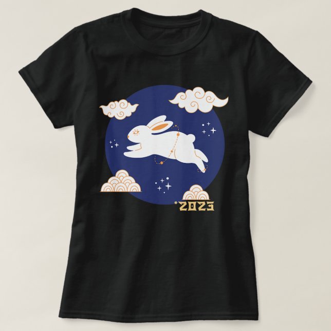 2023 Jahr der Hasen-glücklichen chinesischen Neuja T-Shirt (Design vorne)