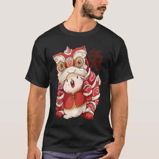 2023 Jahr der Kaninchenkatze Chinesischer Zodiakdr T-Shirt