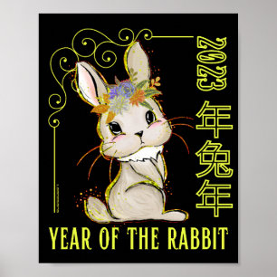 2023 JAHR DER RABBIT chinesischen Geschenkidee Neu Poster