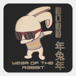 2023 JAHR DER RABBIT chinesischen Geschenkidee Neu Quadratischer Aufkleber
