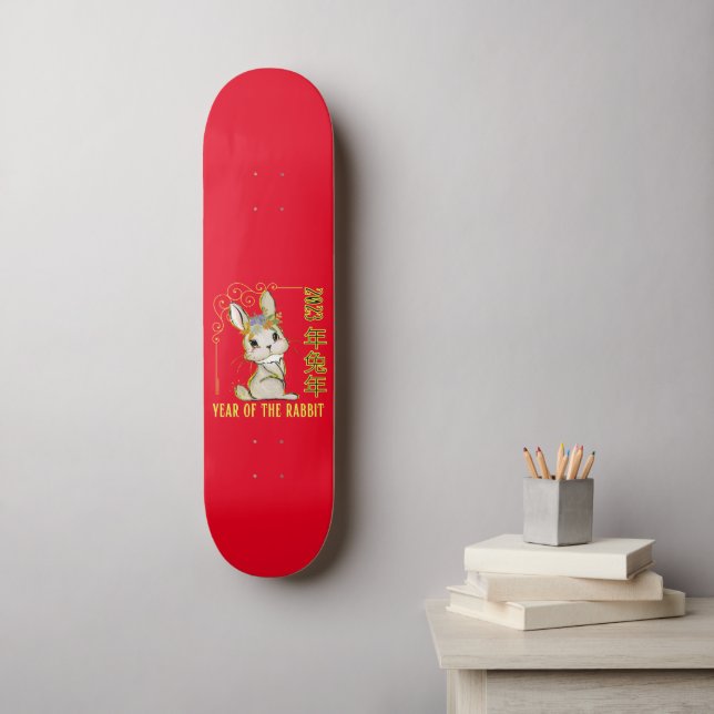 2023 JAHR DER RABBIT chinesischen Geschenkidee Neu Skateboard (Wandkunst)