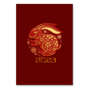 2023 Jahr des Kaninchens, chinesisches Neujahr Tischnummer