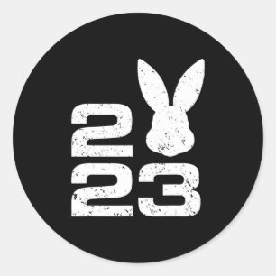 2023 Jahr des Kaninchens Zodiac Chinesischer Luna  Runder Aufkleber