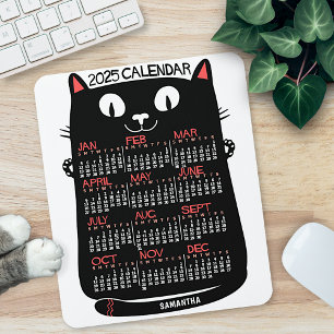 2023 Jahres-Monats-Kalender Mid-Century Schwarze K Mousepad