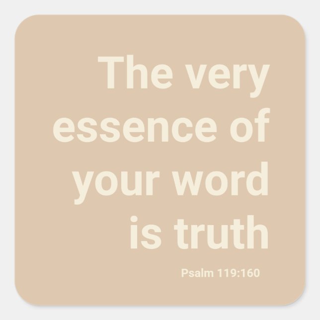 2023 JW Jahr Text Psalm 119:160 Minimal Beige Quadratischer Aufkleber (Vorderseite)