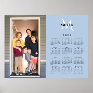 2023 Kalender Benutzerdefiniertes Foto-Monogramm a Poster