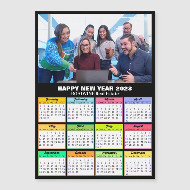 2023 Kalender Business Foto Moderne Magnetkarte (Vorderseite)