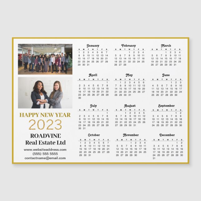 2023 Kalender Business Foto Moderne Magnetkarte (Vorderseite)