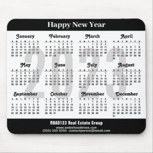 2023 Kalender Business Modernes Schwarz-weiß Einfa Mousepad
