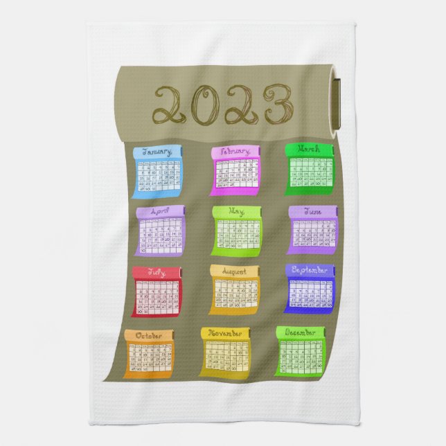 2023 Kalender Taupe Fabric Bolt Bolts of Fabrics Geschirrtuch (Vertikal)