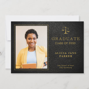 2023 Law school graduation black gold photo Ankündigung