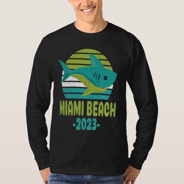 2023 Miami Beach Florida Shark T-Shirt (Vorderseite)