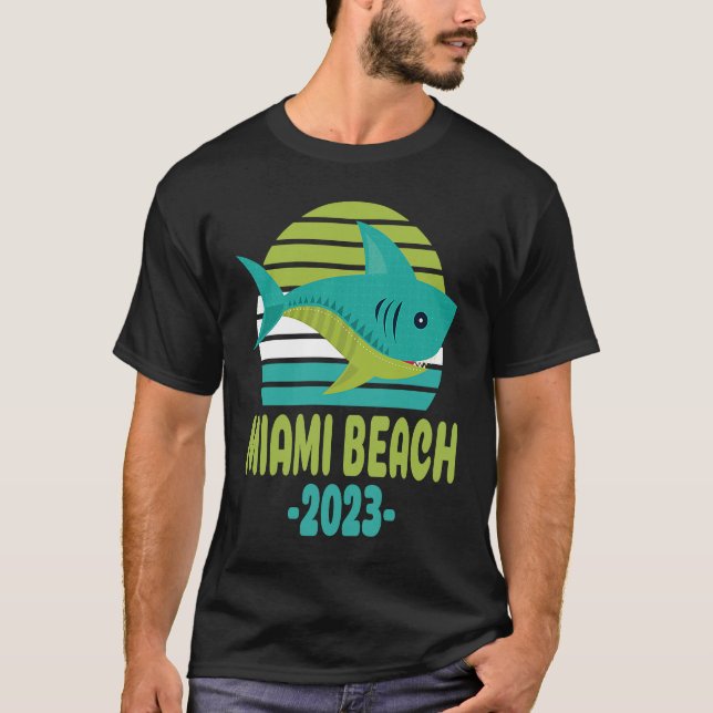 2023 Miami Beach Florida Shark T-Shirt (Vorderseite)