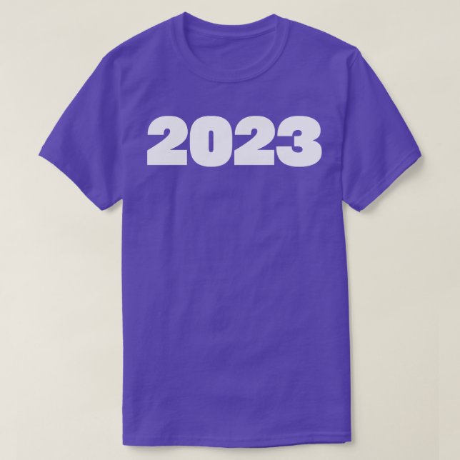 2023 Minimale Typografie im weißen Text T-Shirt (Design vorne)
