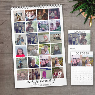 2023 Moderne Familie 24 Foto - Schwarz-weiß minima Kalender