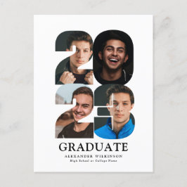 2023 Moderner Trendy 4 Foto Collage Abschluss Einladungspostkarte