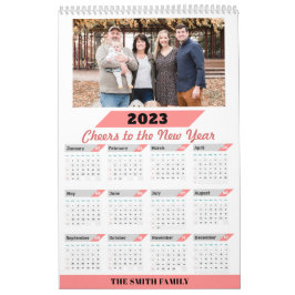 2023 Modernes Foto für Familienmitglieder mit voll Kalender
