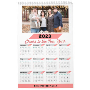 2023 Modernes Foto für Familienmitglieder mit voll Kalender