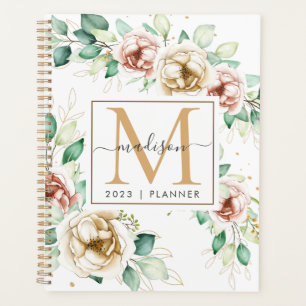 2023 Monogramm Aquarellfarben wöchentlich Planer