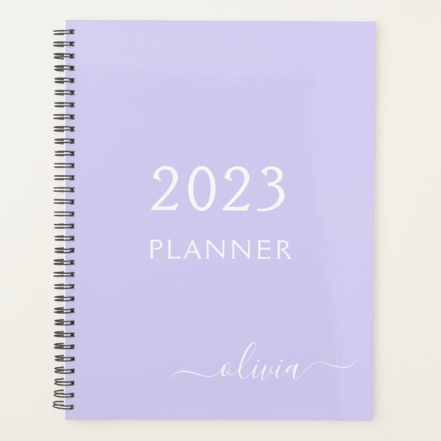 2023 Monogramme de nom de script violet lavande mo (Devant)