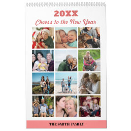 2023 Neujahr Moderne Familie 24 Foto Rosa Rosa Kalender