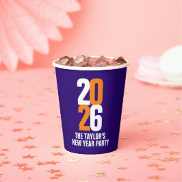 2023 New Year Event Custom Orange Dark Blue Pappbecher