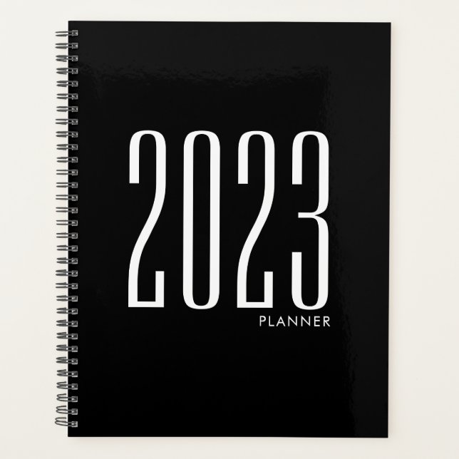 2023 Noir hebdomadaire mensuel non daté (Devant)