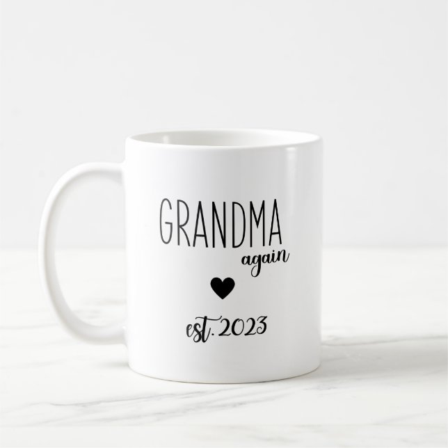 2023 Oma Wieder, Großeltern Ankündigung Kaffeetasse (Links)