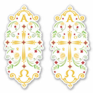 2023 Paschal Candle Red Blume Sticker
