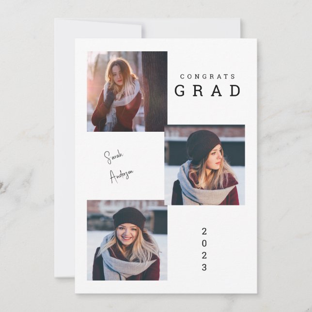 2023 Photo Collage Grad Photo Faire-part (Devant)