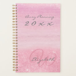 2023 Planner Pink Ombre Shimmer mit Monogramm Planer