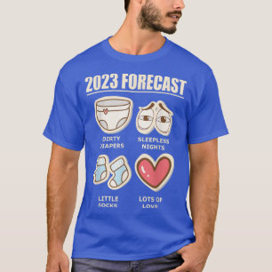 2023 Prognose New Dad Mama Baby Ankündigung Pregna T-Shirt