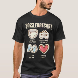 2023 Prognose New Dad Mama Baby Ankündigung Pregna T-Shirt
