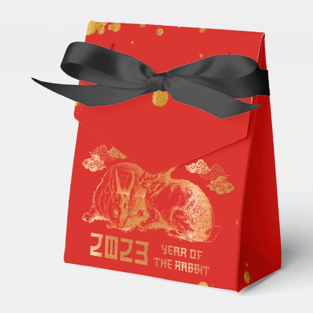 2023 Red Gold Rabbit Chinesisches Neujahrsgeschenk Geschenkschachtel (Vorderseite)