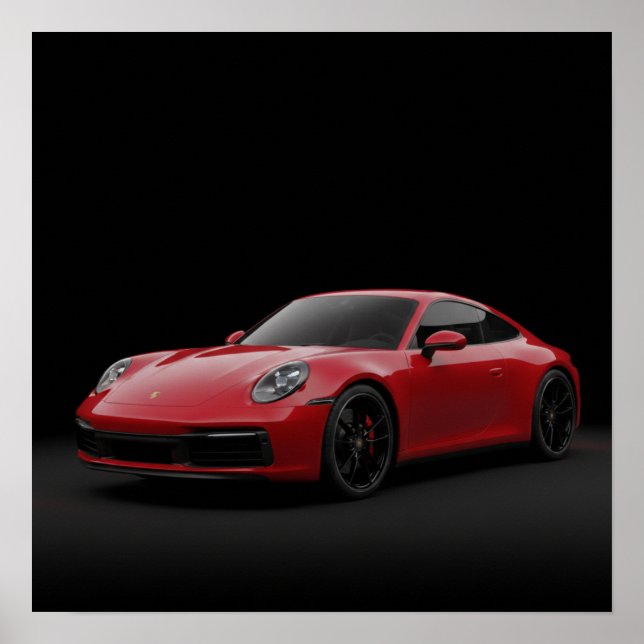 2023 Red Porsche 911 Poster (Vorne)