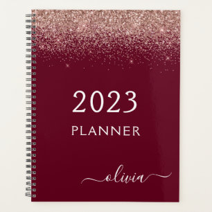 2023 Rose Gold Rose Bourgogne Paillettes Monogramm