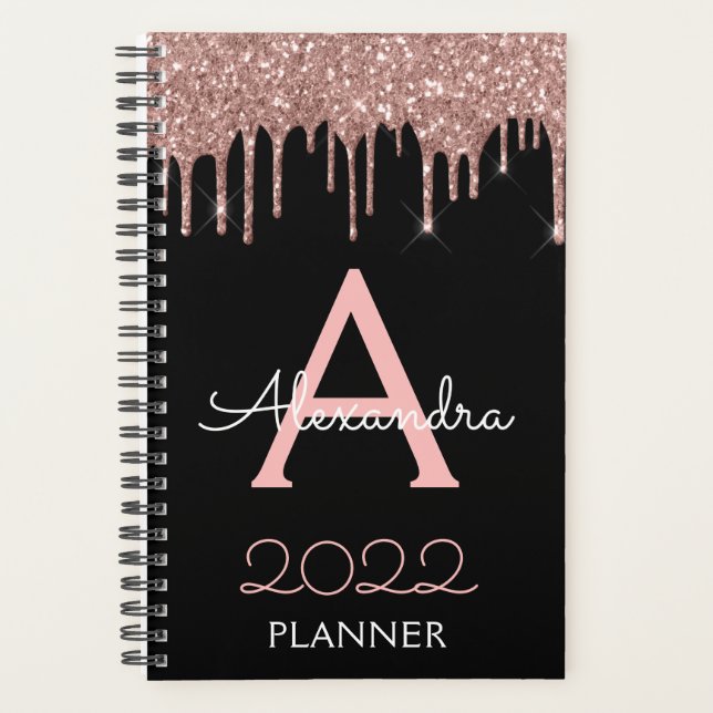 2023 Rose Gold - Rose Pâle Noir Paillettes Monogra (Devant)