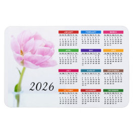 2023 Schöne Rosa-Peony | Blumenkalender Magnet