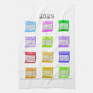 2023 Schriftart im Kalender Geschirrtuch