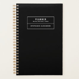 2023 Schwarz-weiße Geschäftswoche Monatlich Planer