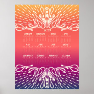 2023 Sonnenaufgang Sonnenuntergang Kalender Poster