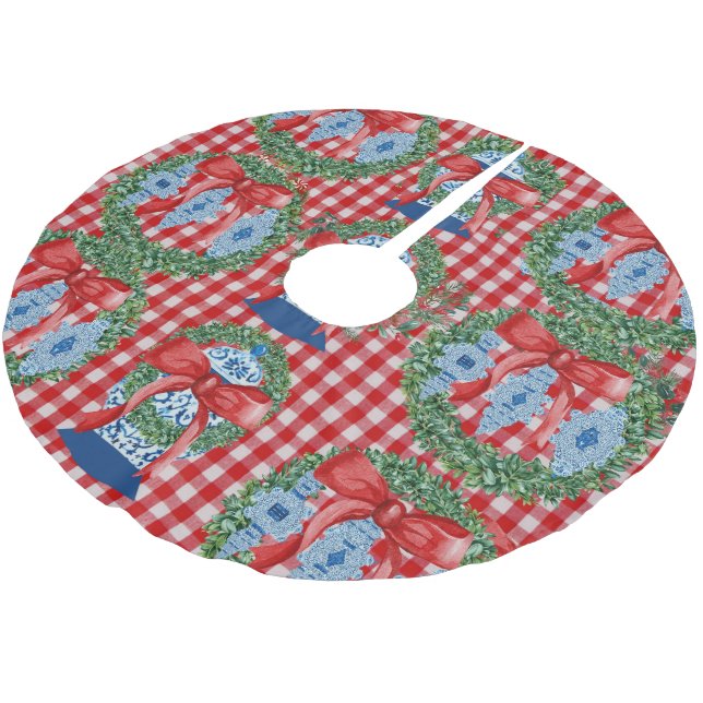 2023 Weihnachtsginger Jar Jars Tree Skirt Polyester Weihnachtsbaumdecke (Schrägansicht)